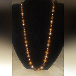 Tri color Bead women's necklace